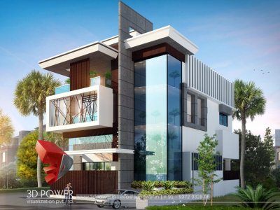 modern bungalow 3d architectural exterior rendering